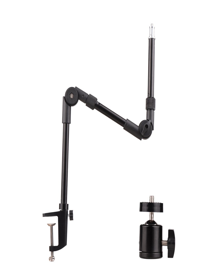 ANDOER ST-01 Flexible Foldable Desk Mount Stand Metal Bracket with 1/4 Inch Screw Ballhead Adapter 3kg Load Capacity for Fill Light LED Ring Light Webcam Camera Smartphone - Image 1